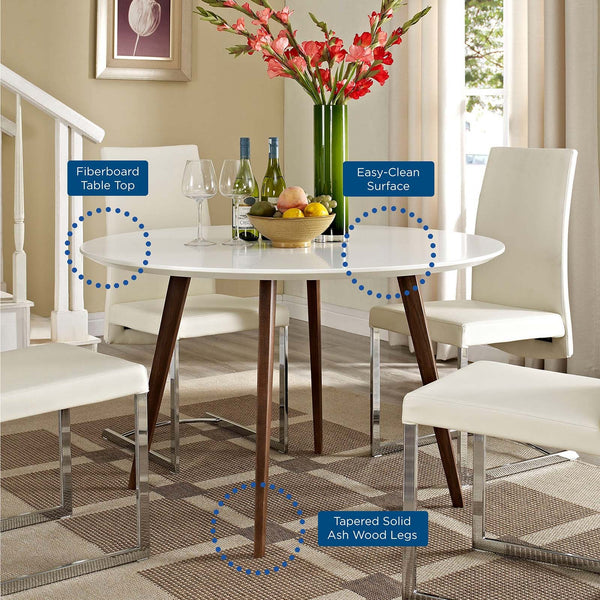Modway Platter Round Dining Table - White | Dining Tables | Modishstore-2