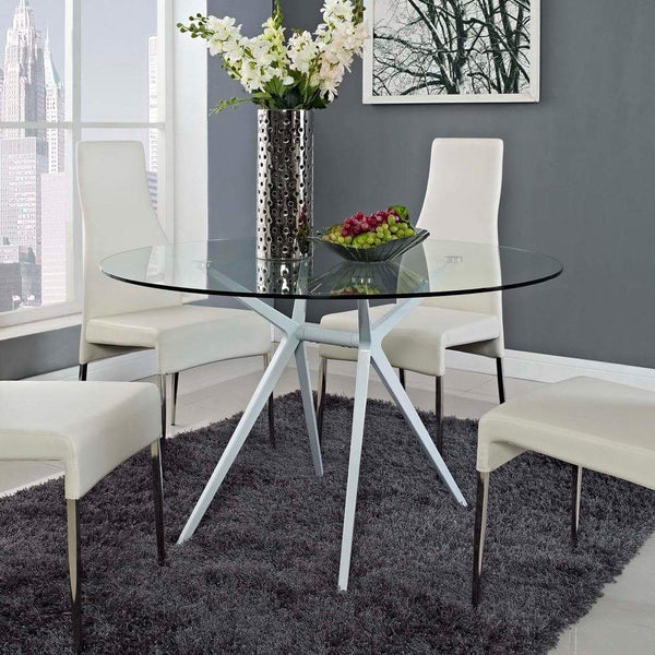 Modway Tilt Round Dining Table - White | Dining Tables | Modishstore