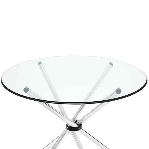 Modway Baton Round Dining Table - Clear | Dining Tables | Modishstore-3