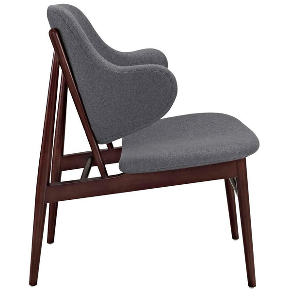 Modway Cherish Upholstered Lounge Chair - Dark Gray | Lounge Chairs | Modishstore-3