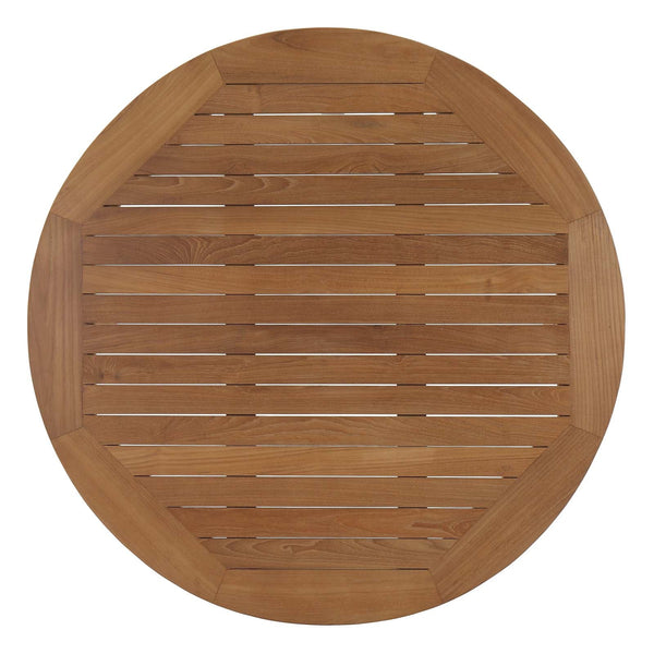 Modway Marina Outdoor Patio Teak Round Coffee Table - Natural | Outdoor Tables | Modishstore-4
