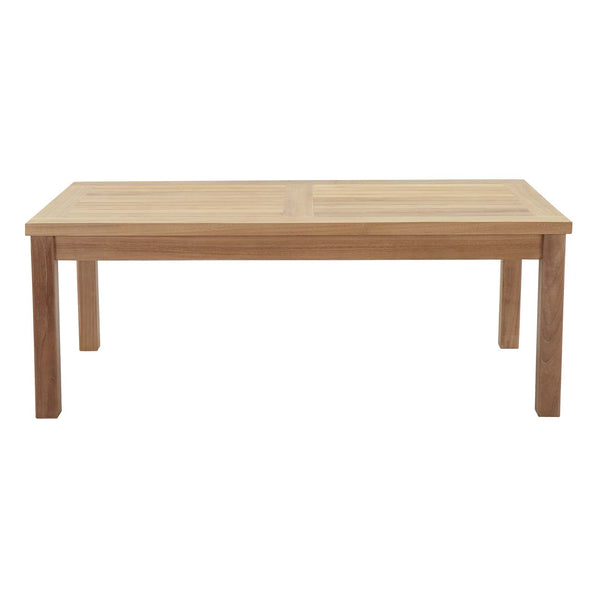 Modway Marina Outdoor Patio Teak Rectangle Coffee Table - Natural | Outdoor Tables | Modishstore-3