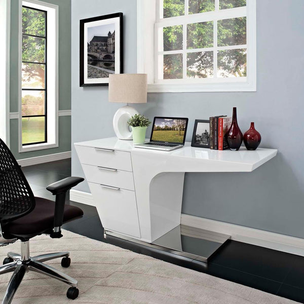 Modway Warp Office Desk - White | Desks | Modishstore
