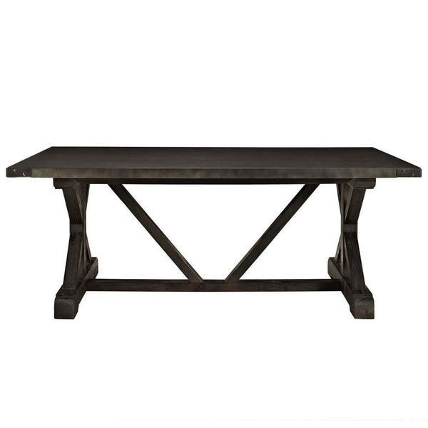 Modway Anvil Rectangle Wood Dining Table - Black | Dining Tables | Modishstore-3