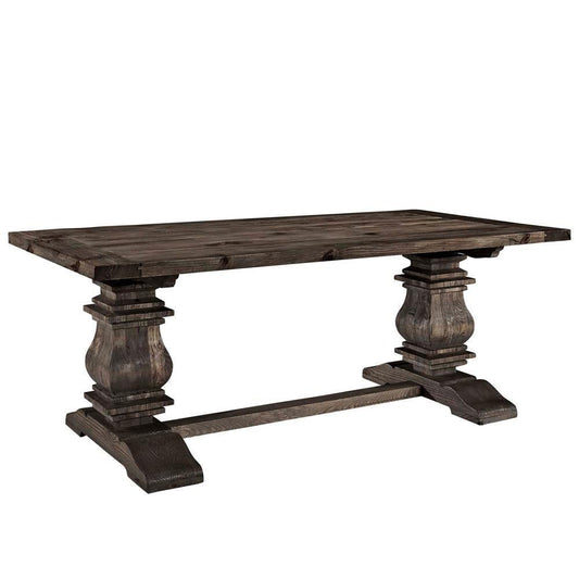 Modway Column Rectangle Wood Dining Table - Brown | Dining Tables | Modishstore