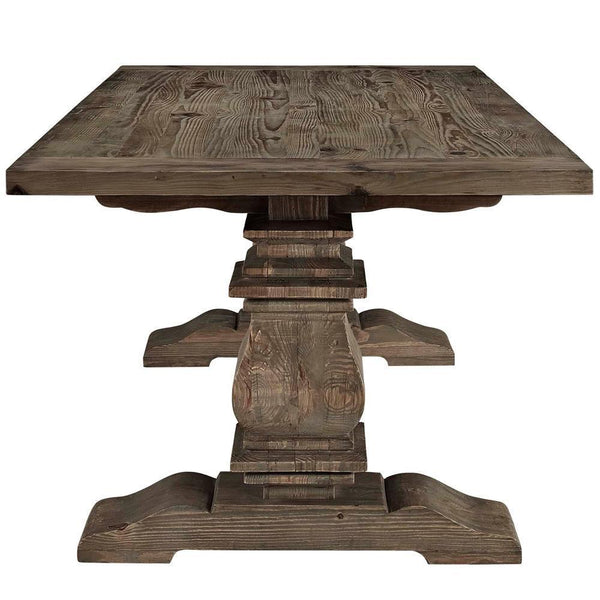 Modway Column Rectangle Wood Dining Table - Brown | Dining Tables | Modishstore-2