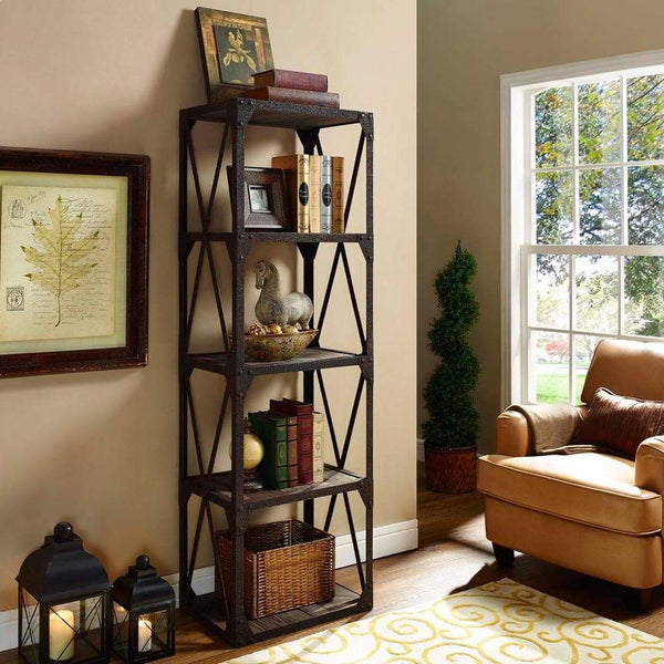 Modway Stave Bookshelf - Brown | Bookcases | Modishstore-3