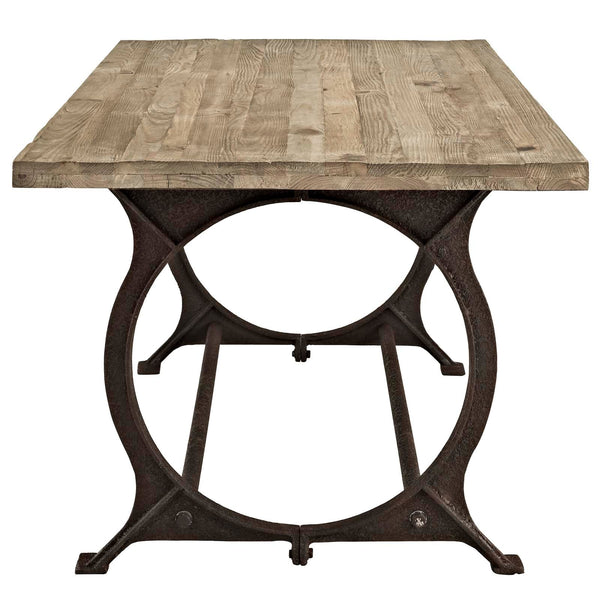 Modway Effuse Rectangle Wood Top Dining Table - Brown | Dining Tables | Modishstore-3