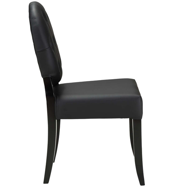 Modway Button Dining Side Chair Set of 4 - Black