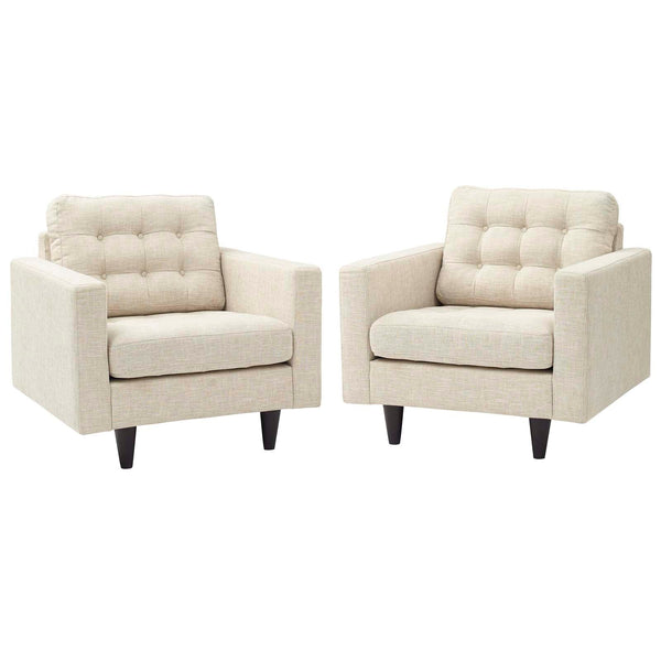 Modway Empress Armchair Upholstered - Set of 2 | Armchairs | Modishstore-33