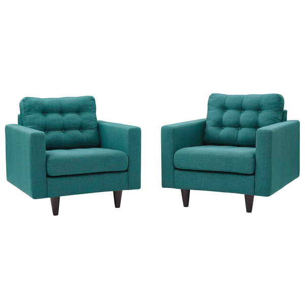 Modway Empress Armchair Upholstered - Set of 2 | Armchairs | Modishstore-34