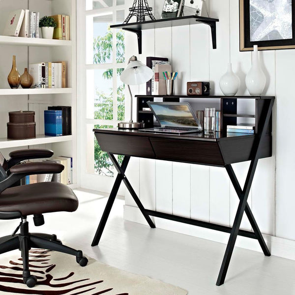 Modway Trove Office Desk - Dark Walnut | Desks | Modishstore