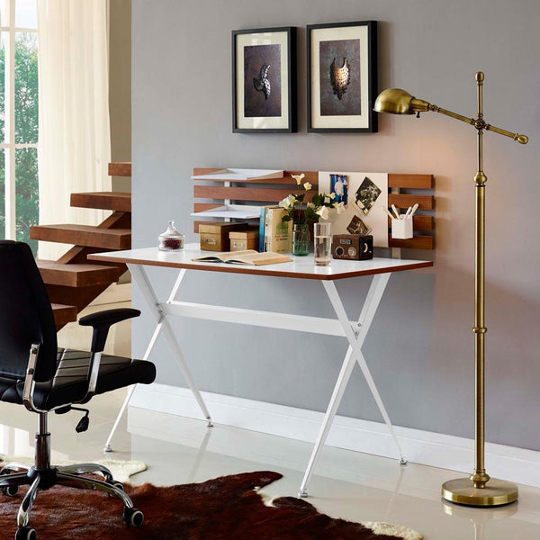 Modway Knack Wood Office Desk - Cherry | Desks | Modishstore