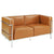 Modway Charles Grande Loveseat and Armchair Leather Set Of 2 - Tan | Loveseats | Modishstore-4