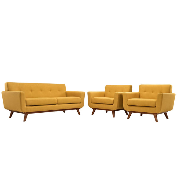Modway Engage Armchairs and Loveseat - Set of 3 | Loveseats | Modishstore-41