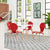 Modway Path Dining Chairs and Table Set of 5 - Red | Dining Sets | Modishstore