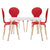 Modway Path Dining Chairs and Table Set of 5 - Red | Dining Sets | Modishstore-2