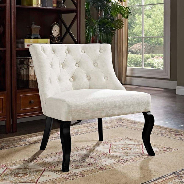Modway Royal Upholstered Fabric Armchair - Beige | Accent Chairs | Modishstore