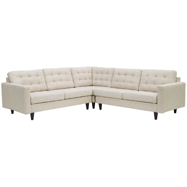 Modway Empress 3 Piece Fabric Sectional Sofa Set | Sofas | Modishstore-27