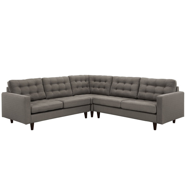 Modway Empress 3 Piece Fabric Sectional Sofa Set | Sofas | Modishstore-30