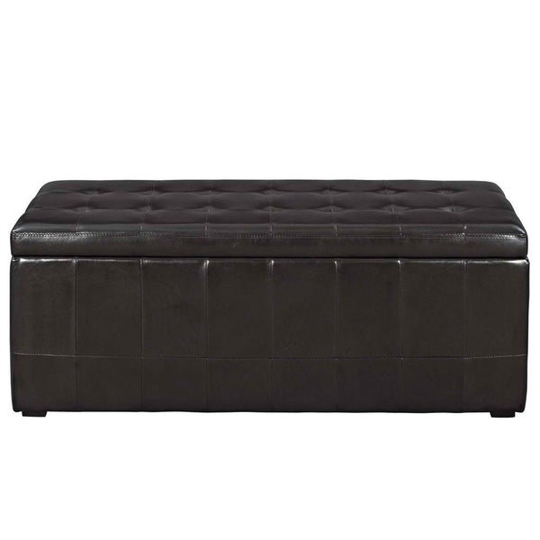 Modway Abide Upholstered Vinyl Ottoman - Brown | Ottomans | Modishstore-2