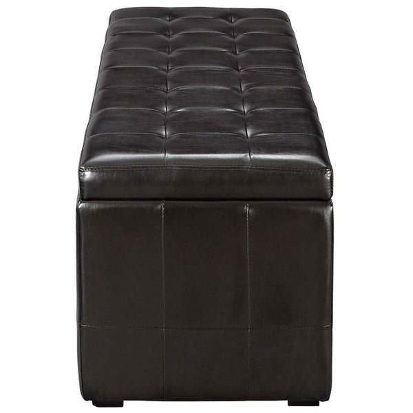Modway Abide Upholstered Vinyl Ottoman - Brown | Ottomans | Modishstore-4