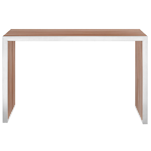 Modway Gridiron Wood Inlay Console Table - Walnut | Console Tables | Modishstore-3