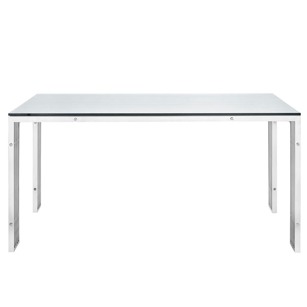 Modway EEI-1434 Gridiron Stainless Steel Rectangle Dining Table - Silver | Dining Tables | Modishstore-4