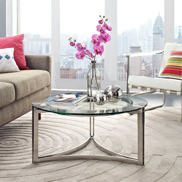 Modway Signet Stainless Steel Coffee Table - Silver | Coffee Tables | Modishstore