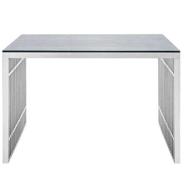 Modway Gridiron Stainless Steel Office Desk - Silver | Desks | Modishstore-4