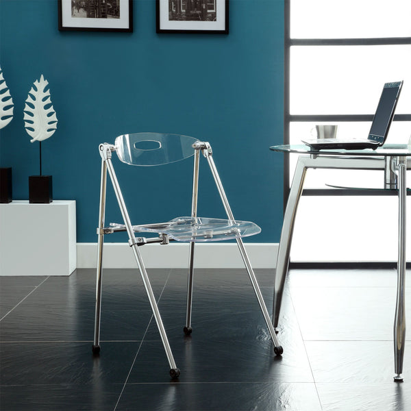 Modway Telescope Folding Chair - Clear | Accent Chairs | Modishstore-5