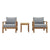 Modway EEI-1487 Marina 3 Piece Outdoor Patio Teak Sofa Set - Natural White | Outdoor Sofas, Loveseats & Sectionals | Modishstore-8