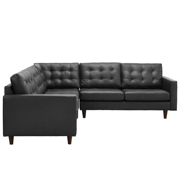 Modway Empress 3 Piece Leather Sectional Sofa Set | Sofas | Modishstore-3