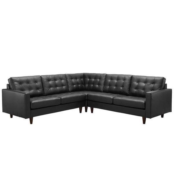 Modway Empress 3 Piece Leather Sectional Sofa Set | Sofas | Modishstore-2