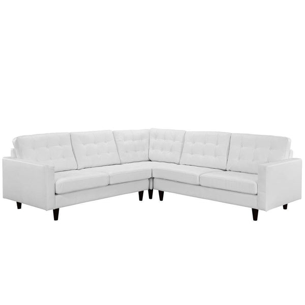 Modway Empress 3 Piece Leather Sectional Sofa Set | Sofas | Modishstore-5
