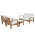 Modway Marina 6 Piece Outdoor Patio Teak Sofa Set - Natural White | Outdoor Sofas, Loveseats & Sectionals | Modishstore-24