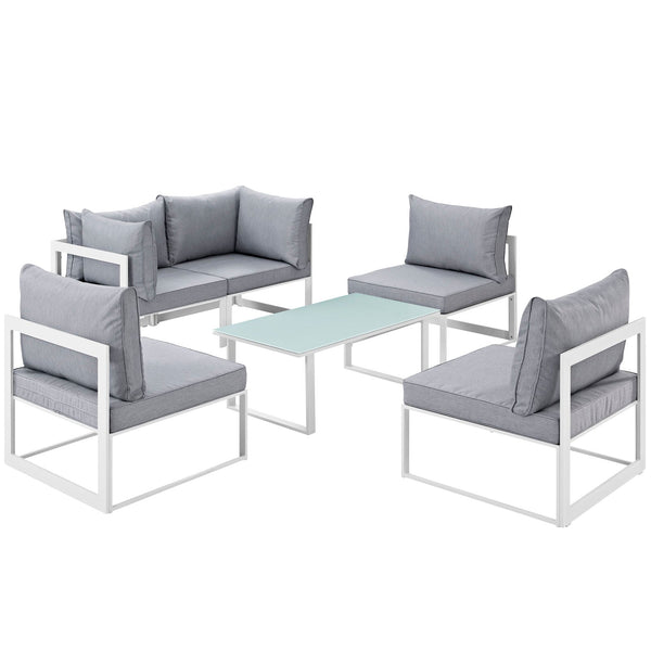 Modway Fortuna 6 Piece Outdoor Patio Sectional Sofa Set - EEI-1726 | Outdoor Sofas, Loveseats & Sectionals | Modishstore-2