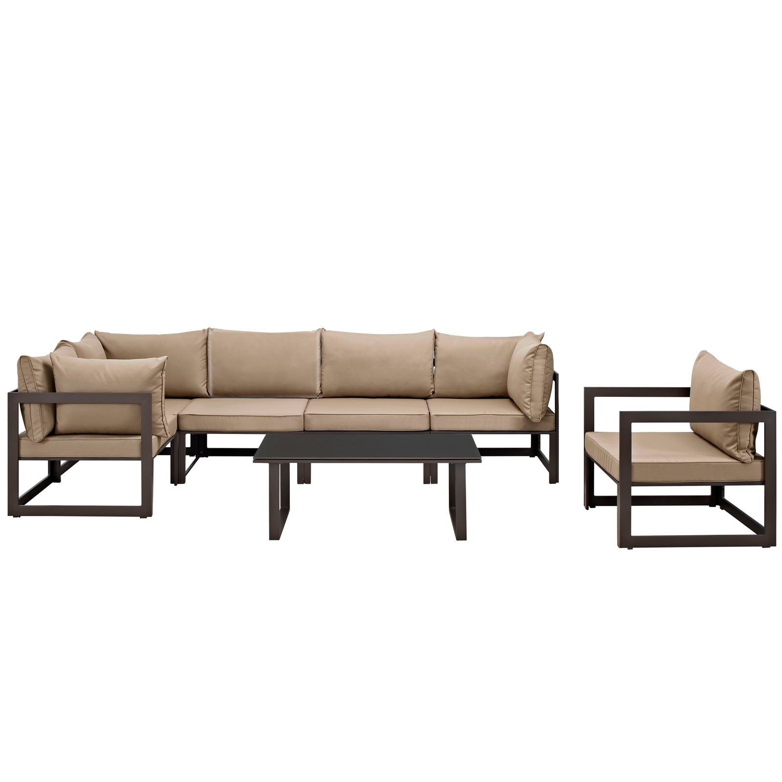 Modway Fortuna 7 Piece Outdoor Patio Sectional Sofa Set - EEI-1733 | Outdoor Sofas, Loveseats & Sectionals | Modishstore-4
