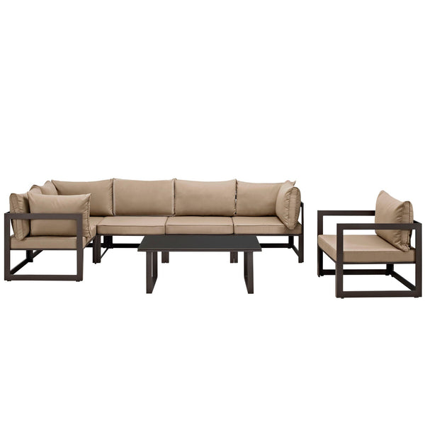 Modway Fortuna 7 Piece Outdoor Patio Sectional Sofa Set - EEI-1733 | Outdoor Sofas, Loveseats & Sectionals | Modishstore-4