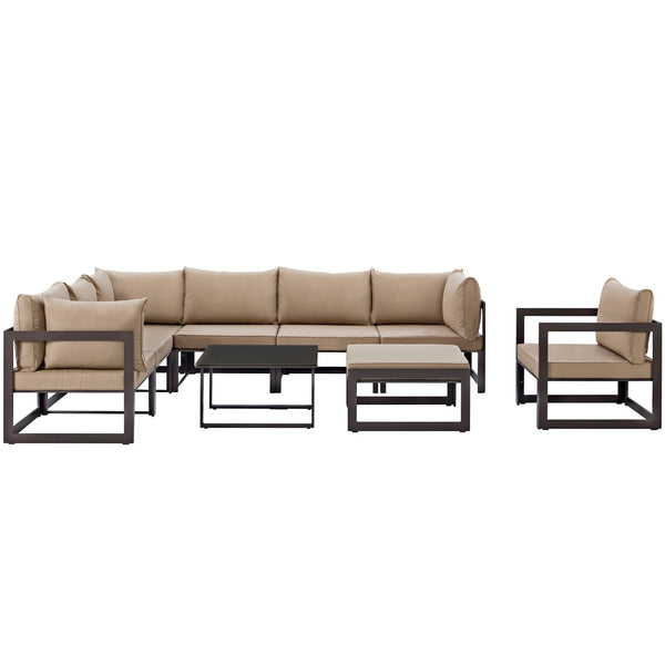 Modway Fortuna 9 Piece Outdoor Patio Sectional Sofa Set - EEI-1734 | Outdoor Sofas, Loveseats & Sectionals | Modishstore-15