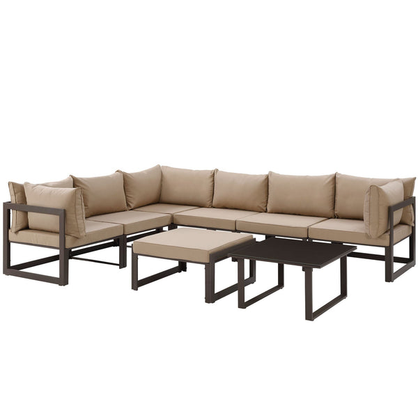 Modway Fortuna 8 Piece Outdoor Patio Sectional Sofa Set - EEI-1735 | Outdoor Sofas, Loveseats & Sectionals | Modishstore-27