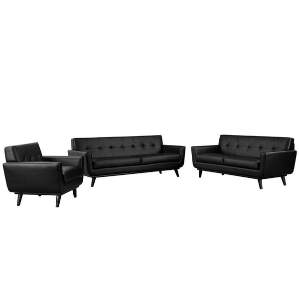 Modway Engage 3 Piece Leather Living Room Set - EEI-1764 | Sofas | Modishstore-3
