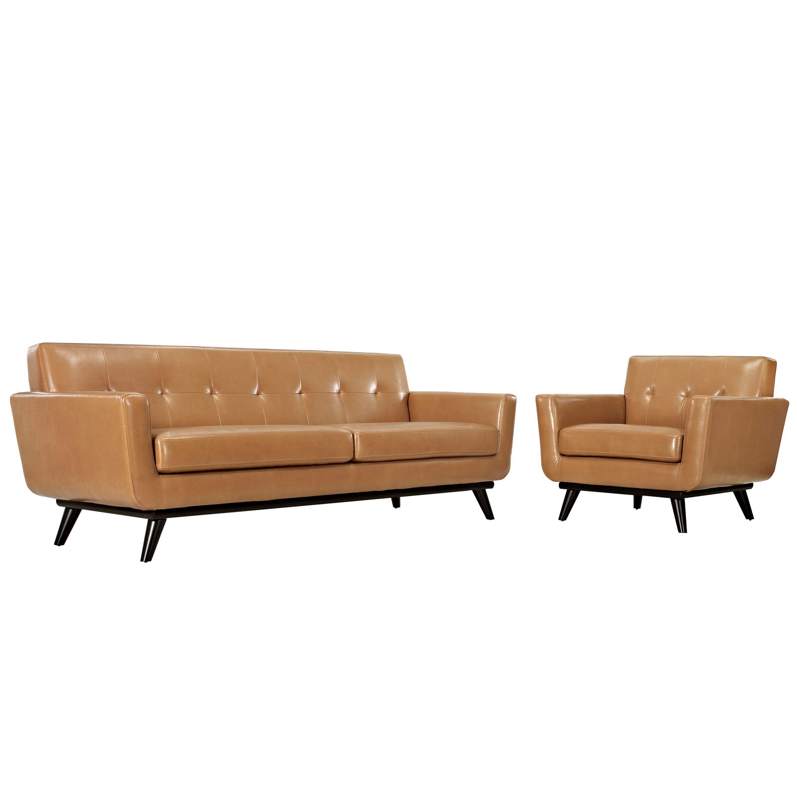Modway Engage 2 Piece Leather Living Room Set - EEI-1766 | Sofas | Modishstore