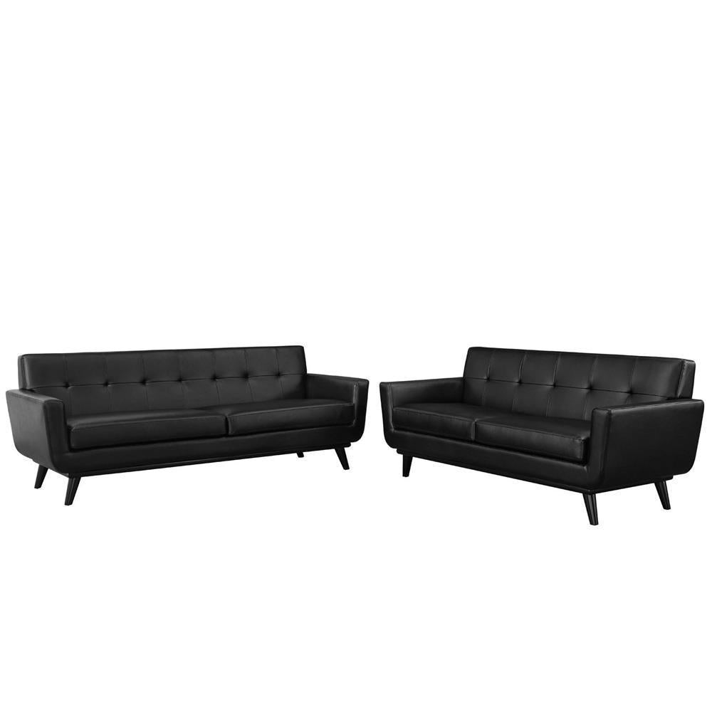Modway Engage 2 Piece Leather Living Room Set - EEI-1767 | Sofas | Modishstore-4