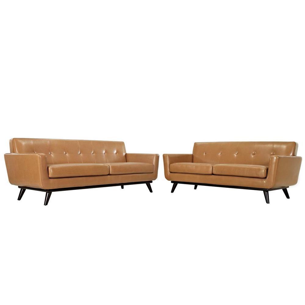 Modway Engage 2 Piece Leather Living Room Set - EEI-1767 | Sofas | Modishstore-6