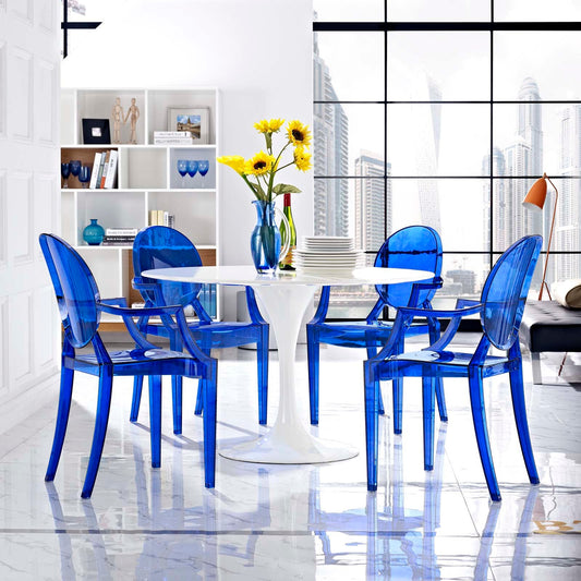 Modway Casper Dining Armchairs Set of 4 - Blue | Armchairs | Modishstore