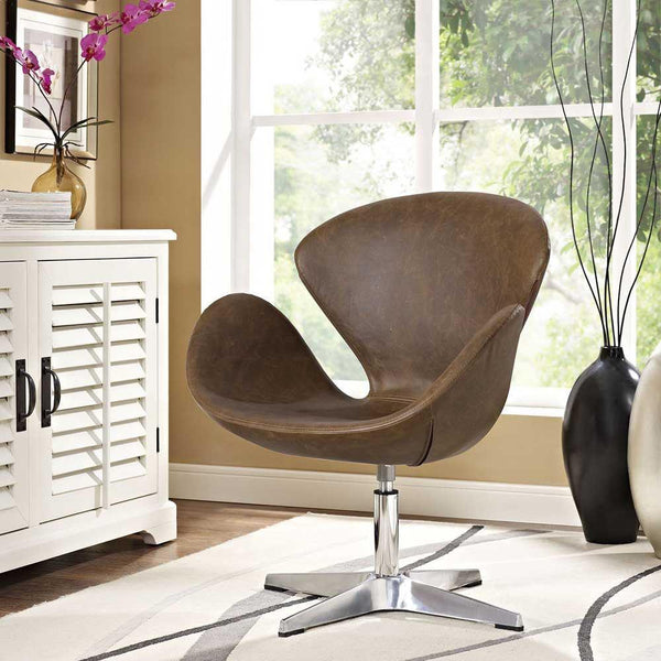 Modway Flight Upholstered Vinyl Lounge Chair - Brown | Lounge Chairs | Modishstore