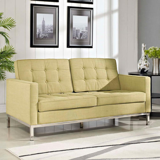 Modway Loft Wool Loveseat - Green | Loveseats | Modishstore