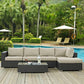 Modway Sojourn 5 Piece Outdoor Patio Sunbrella Sectional Set - EEI-1886 | Outdoor Sofas, Loveseats & Sectionals | Modishstore