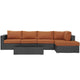 Modway Sojourn 5 Piece Outdoor Patio Sunbrella Sectional Set - EEI-1886 | Outdoor Sofas, Loveseats & Sectionals | Modishstore-5